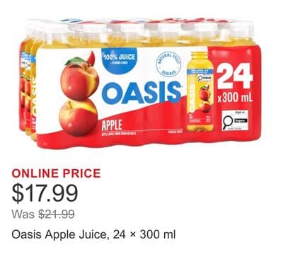 Oasis Apple Juice, 24 × 300 ml