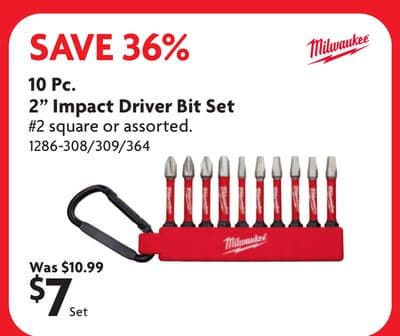 10 Pc. 2" Impact Driver Bit Set