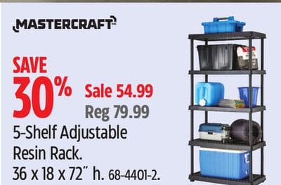 MASTERCRAFT 5-Shelf Adjustable Resin Rack