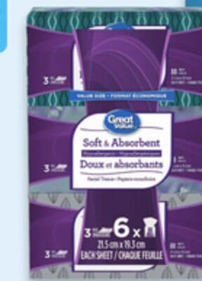 Great Value Facial Tissue 6-Pack