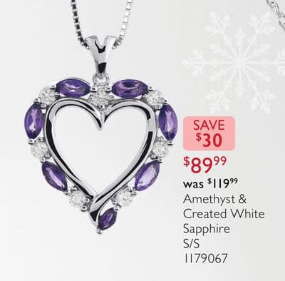 Amethyst & Created White Sapphire S/S