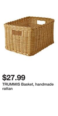TRUMMIS Basket, handmade rattan