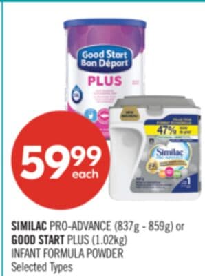 SIMILAC PRO-ADVANCE (837g - 859g) or GOOD START PLUS (1.02kg) INFANT FORMULA POWDER