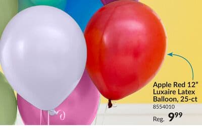 Apple Red 12" Luxaire Latex Balloon, 25-ct