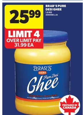 BRAR'S PURE DESI GHEE, 1.6 KG