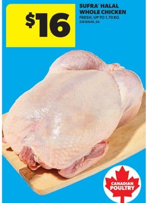 SUFRA® HALAL WHOLE CHICKEN, UP TO 1.70 KG