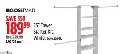 25˝ Tower Starter Kit, White.