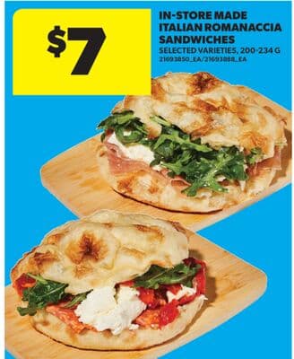 IN-STORE MADE ITALIAN ROMANACCIA SANDWICHES, 200-234 G
