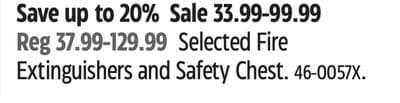 Selected Fire Extinguishers and Safety Chest