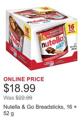 Nutella & Go Breadsticks, 16 × 52 g