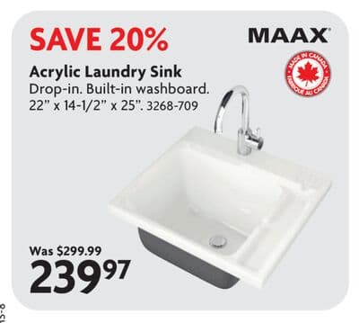 Acrylic Laundry Sink