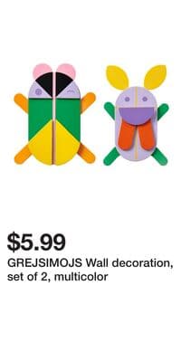 GREJSIMOJS Wall decoration, set of 2, multicolor
