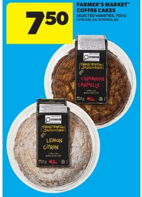 FARMER'S MARKET™ COFFEE CAKES, 750 G