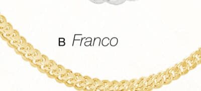 10K Yellow Gold 22" 3.4mm Diamond Cut Franco Chain