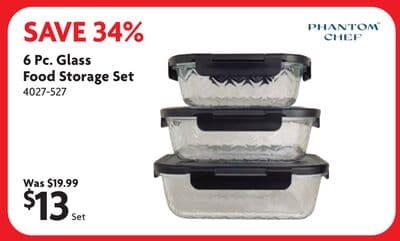6 Pc. Glass Food Storage Set
