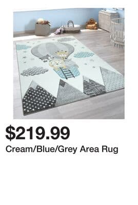 Cream/Blue/Grey Area Rug