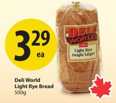 Deli World Light Rye Bread