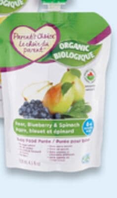 Parent's Choice 100% organic pouches