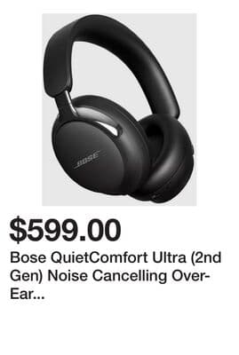 Bose QuietComfort Ultra (2nd Gen) Noise Cancelling Over-Ear Wireless Bluetooth Headphones with Mic/Remote - Black