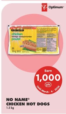 NO NAME® CHICKEN HOT DOGS, 1.5 kg