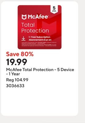McAfee Total Protection - 5 Device - 1 Year