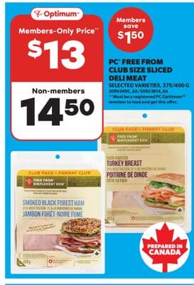 PC® FREE FROM SLICED DELI MEAT