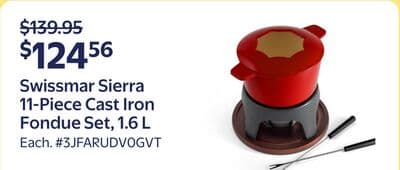 Swissmar Sierra 11-Piece Cast Iron Fondue Set, 1.6 L