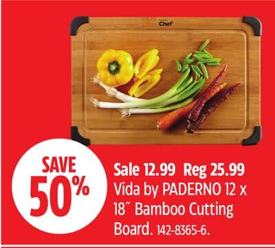 Vida by PADERNO 12 x 18˝ Bamboo Cutting Board