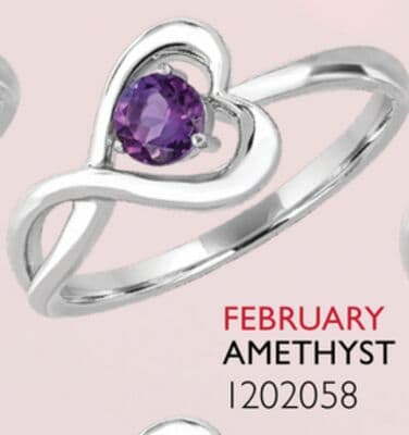 Sterling Silver Amethyst Infinity Heart Ring