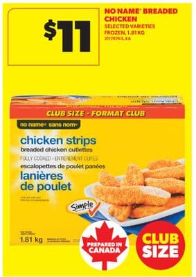 NO NAME® BREADED CHICKEN, 1.81 KG