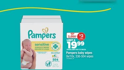 PAMPERS BABY WIPES, 9X/10X, 336-504 WIPES