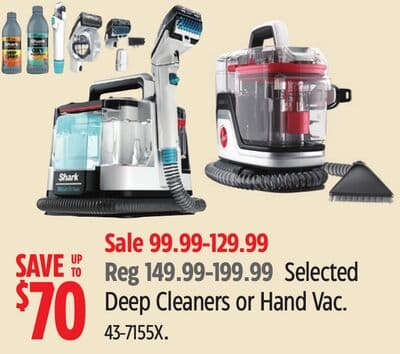 Selected Deep Cleaners or Hand Vac