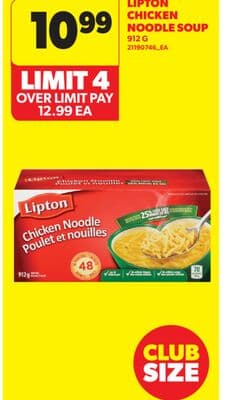 LIPTON CHICKEN NOODLE SOUP, 912 G