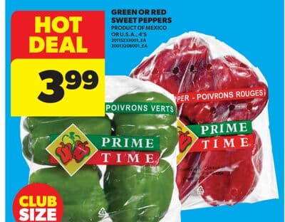 GREEN OR RED SWEET PEPPERS, 4'S