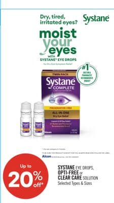 SYSTANE EYE DROPS, OPTI-FREE or CLEAR CARE SOLUTION