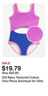 Old Navy Textured Cutout One-Piece Swimsuit for Girls