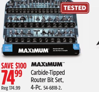 MAXIMUM Carbide-Tipped Router Bit Set