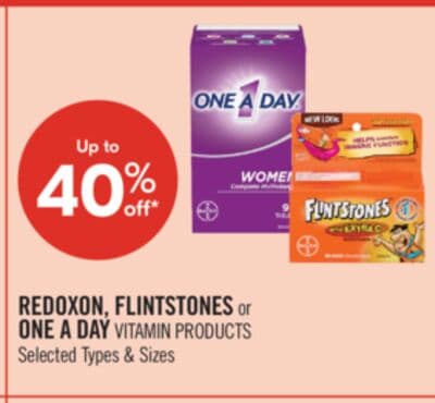 REDOXON, FLINTSTONES or ONE A DAY VITAMIN PRODUCTS