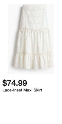 Lace-Inset Maxi Skirt