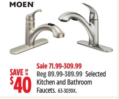 Selected Kitchen and Bathroom Faucets.