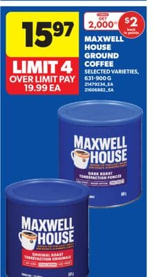 MAXWELL HOUSE GROUND COFFEE, 631-900 G