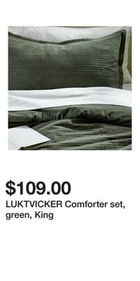 LUKTVICKER Comforter set, green, King