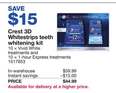 Crest 3D Whitestrips teeth whitening kit