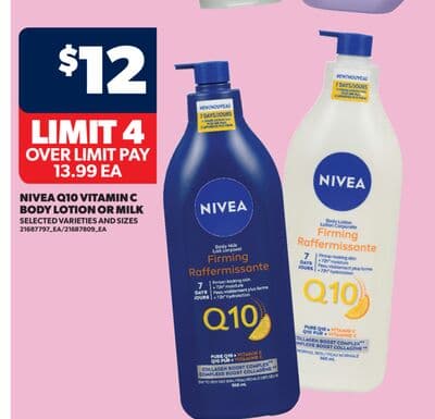 NIVEA Q10 VITAMIN C BODY LOTION OR MILK