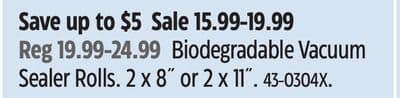Cuisinart® Biodegradable Vacuum Sealer Rolls.