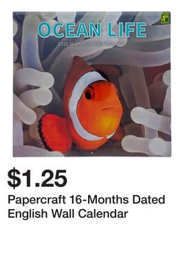 Papercraft 16-Months Dated English Wall Calendar