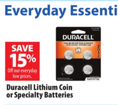 Duracell Lithium Coin or Specialty Batteries