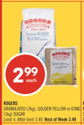 ROGERS GRANULATED (2kg), GOLDEN YELLOW or ICING (1kg) SUGAR