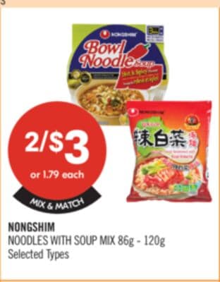 NONGSHIM NOODLES WITH SOUP MIX