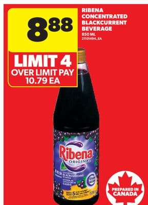 RIBENA CONCENTRATED BLACKCURRENT BEVERAGE, 850 Ml